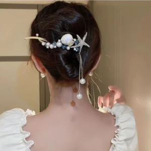 A.webp Tassel Twist Hair Clip Back Head Simple One-word Clip A