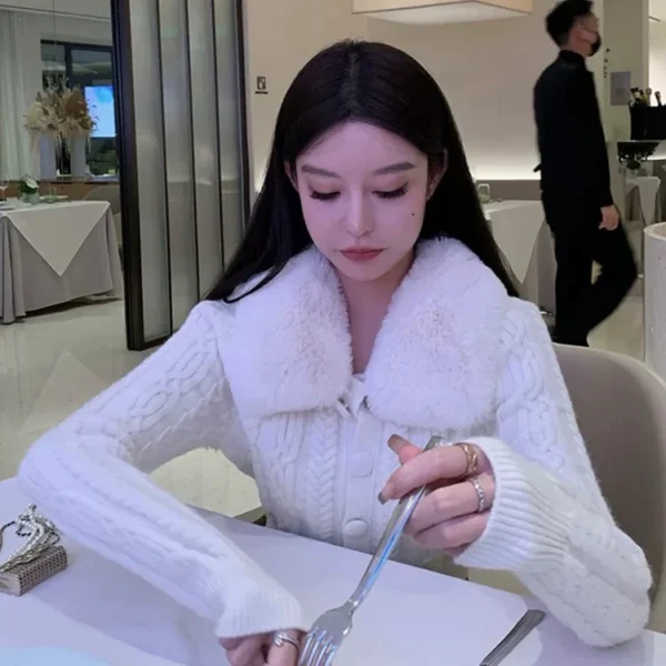 Furry-Collar-Knitted-Cream-Cardigan-Top1.webp Furry Collar Knitted Cream Cardigan Top