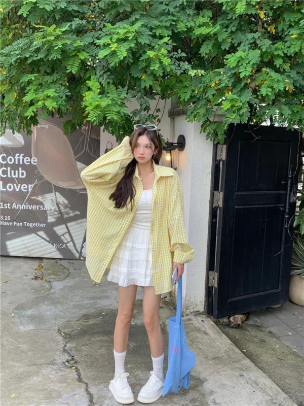 Ginham-Long-Sleeve-Shirt-Yellow-Blue-2.webp Ginham Long Sleeve Shirt Yellow/ Blue