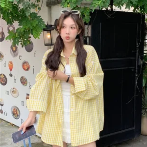 Ginham-Long-Sleeve-Shirt-Yellow-Blue.webp Ginham Long Sleeve Shirt Yellow/ Blue