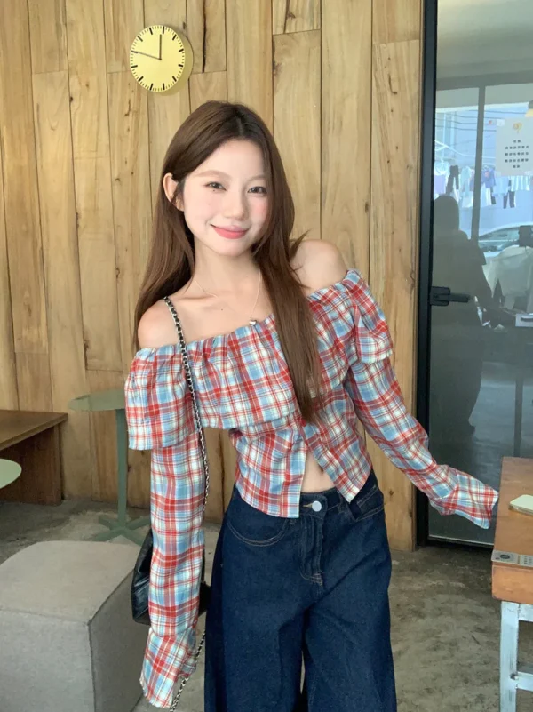 Off-Shoulder-Grid-Long-Sleeve-Top2.webp Off Shoulder Grid Long Sleeve Top