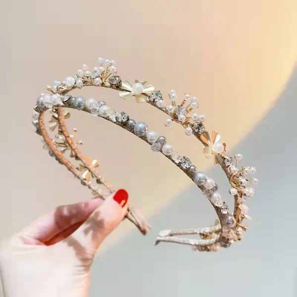 sg-11134201-7qver-lhdfmxr04f1f91.webp Diamond Pearl Double-Layer Headband Korean Sweet Celebrity Super Fairy Hair Accessories Double Row Headwear