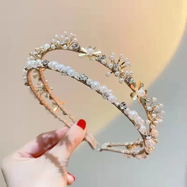 sg-11134201-7qvfi-lhdfmycx9rb422.webp Diamond Pearl Double-Layer Headband Korean Sweet Celebrity Super Fairy Hair Accessories Double Row Headwear